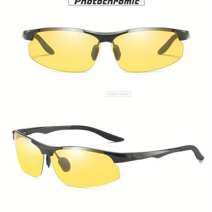 UV400 Photochromic Polarized Sunglasses: Day Night Vision for Driving and Fishing