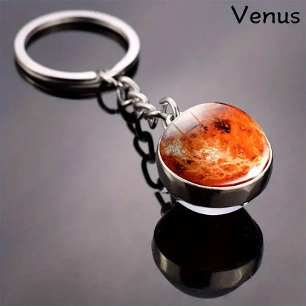 Solar System Keychain with Luminous Moon – Perfect Space Gift