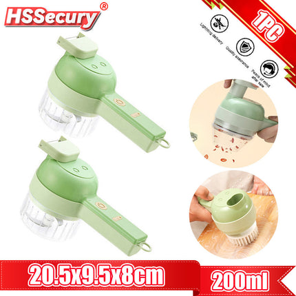 4-in-1 Electric Vegetable Cutter Set: USB Charging Handheld Slicer, Chopper and Peeler