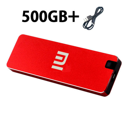 500GB Portable SSD External Hard Drive with USB Type-C 3.1 Interface- Red