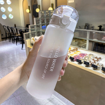 Transparent Sports Water Bottle with Sipper for Kids and Adults-  780ml White