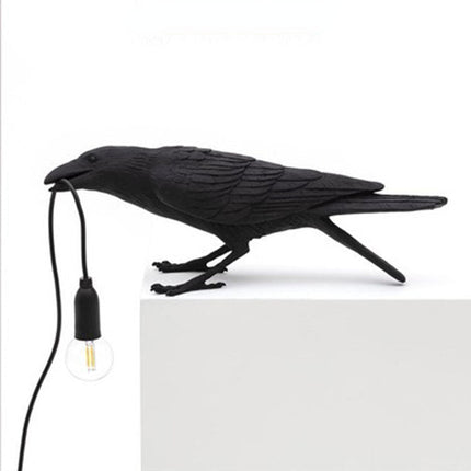 Crow Bird Hanging Light: Modern Table Lamp for Living room -Black Sitting