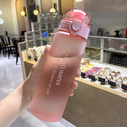 Transparent Sports Water Bottle with Sipper for Kids and Adults-  780ml Pink