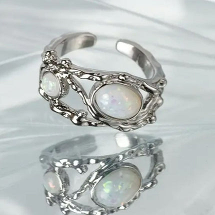 Maxbell Style Opal Ring: Elegant, Non-Fading, Open Trendy Women's Ring