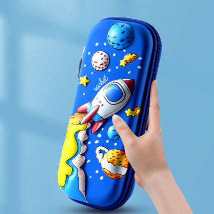 Maxbell Cartoon Rocket Stationery Bag: Portable Pen Bag for Students - Organize with Fun